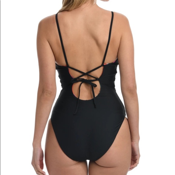 La Blanca In full bloom reversible plunge one piece ,  size 12 - Picture 4 of 12